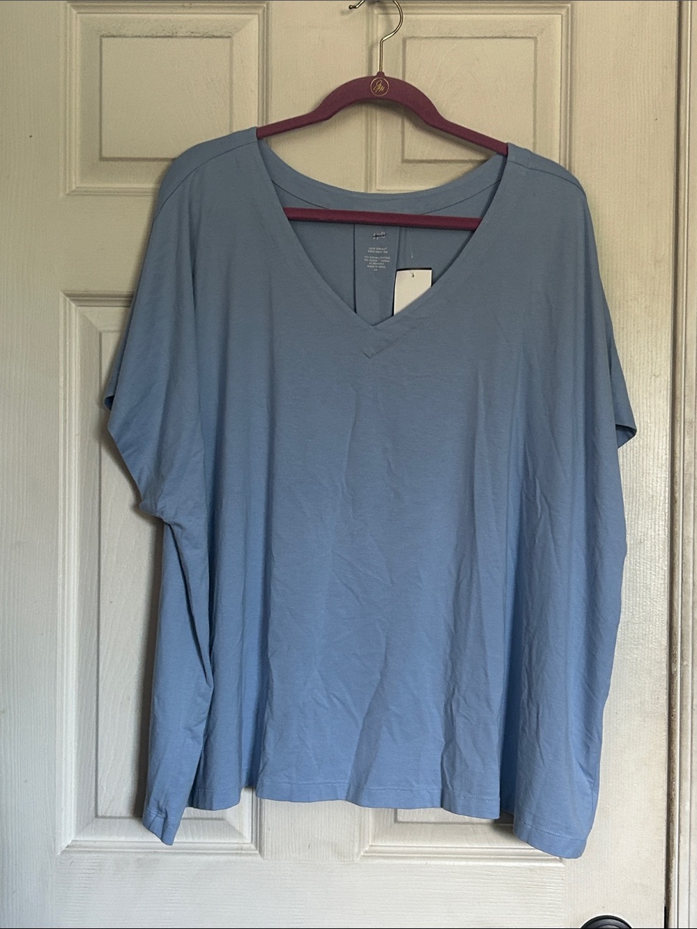 J. Jill light blue Luxe Supima pleat back tee size 4X